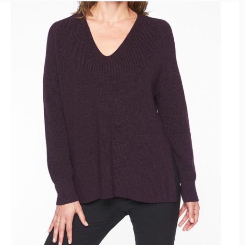 Athleta Maroon Switchback Wool-Blend Pullover Swe… - image 8